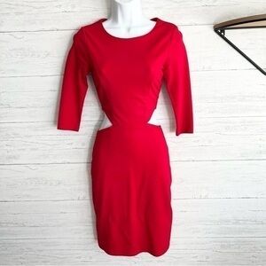 Red Cutout Sheath Dress - Women